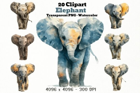20 Elephant PNG Clipart Watercolor: A Strategic Asset for Visual Branding