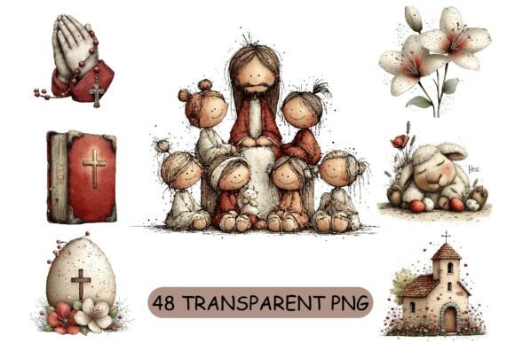 48 Whimsical Christian Easter PNG
