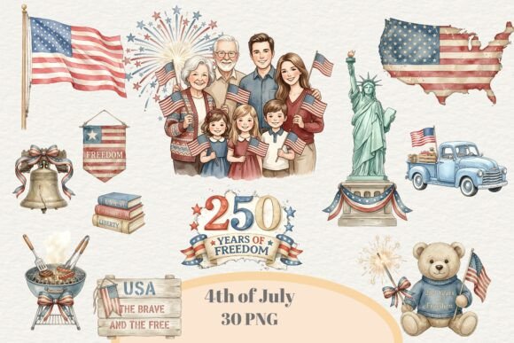 4th of July Clipart Set 30 PNG