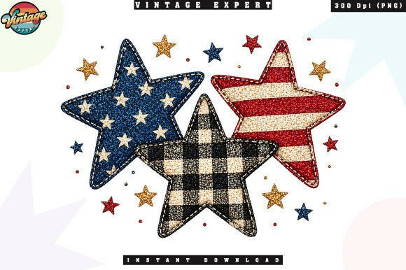4th of July Stars Faux Glitter USA PNG: Elevating Patriotic Design for Modern Creators