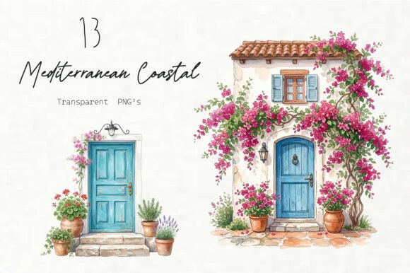 Elevate Your Creative Projects with the Mediterranean Coastal Clipart PNG Set