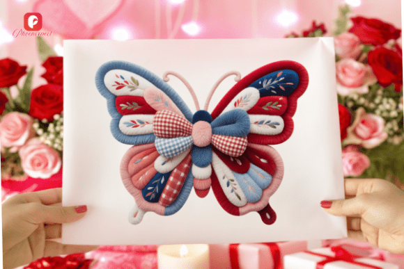 Elevating Independence Day Designs with the Chenille Patriotic Butterfly PNG