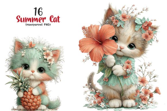 Evaluating Whimsical Summer Cat Clipart for Your Creative Projects