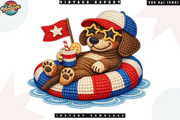 Patriotic Crochet Yarn Dog Float PNG: A Strategic Asset for Seasonal Branding