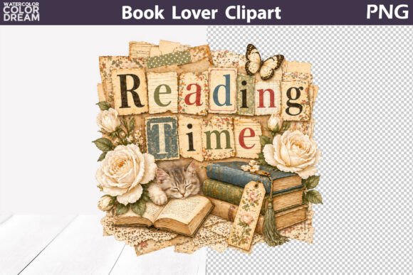 Reading Time Clipart for Cozy Design Projects