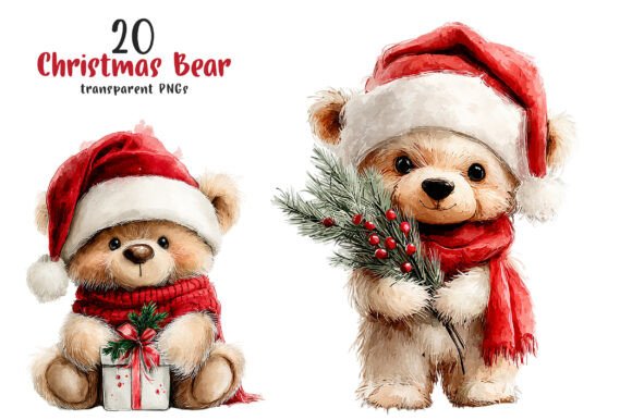 Teddy Bear Christmas Clipart for Creative Projects
