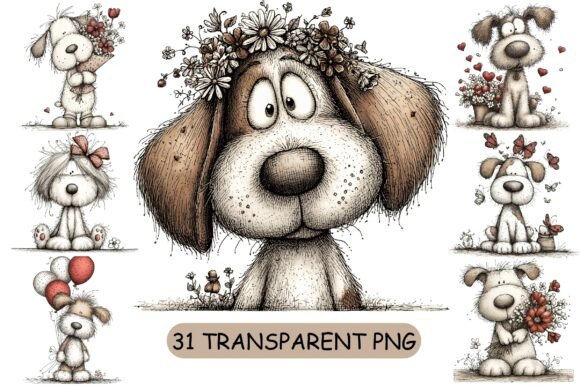 Unlocking Creativity with the 31 Whimsical Dog PNG Clipart Bundle