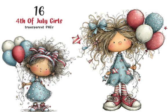 Unlocking Creativity with Whimsical 4th of July Girls Clipart