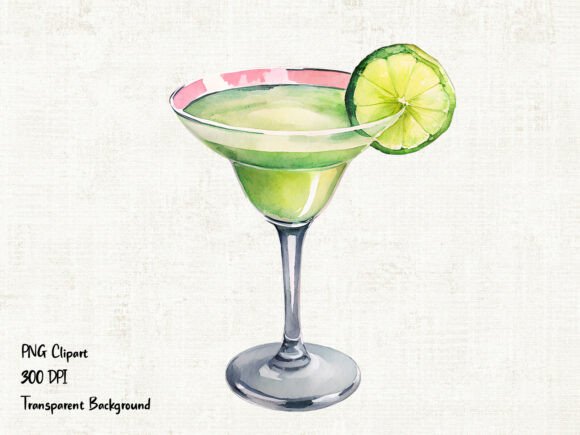 Watercolor Margarita PNG Clipart for Design