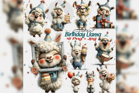 Whimsical Birthday Llama PNG Clipart: A Strategic Asset for Creative Projects