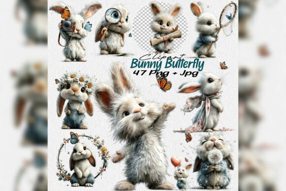 Whimsical Bunny Butterfly Clipart PNGs: A Strategic Asset for Creative Branding