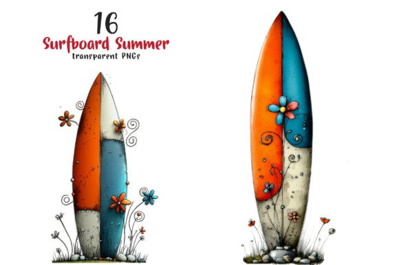 Whimsical Surfboard Summer Clipart: Elevate Your Creative Projects